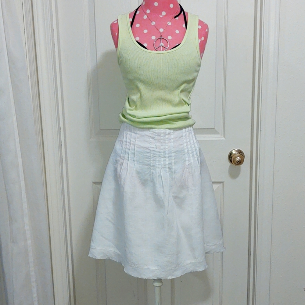 Haberdasher Femme Skirt (M) White 100% Linen